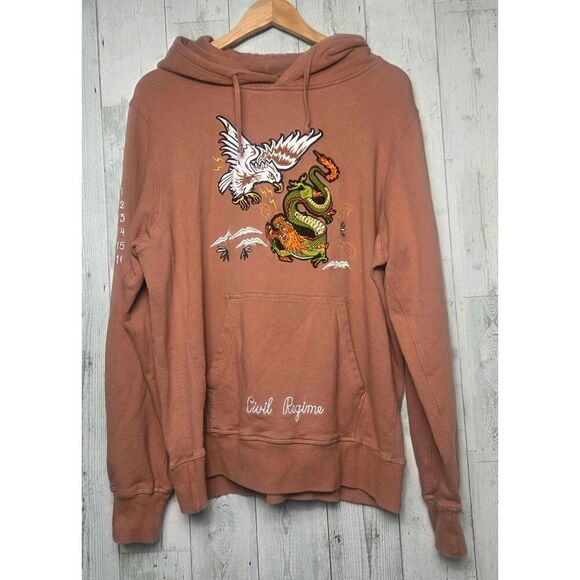 Civil Regime Limited Edition Eagle Dragon Military Themed Hoodie Sz. L - Picture 1 of 7